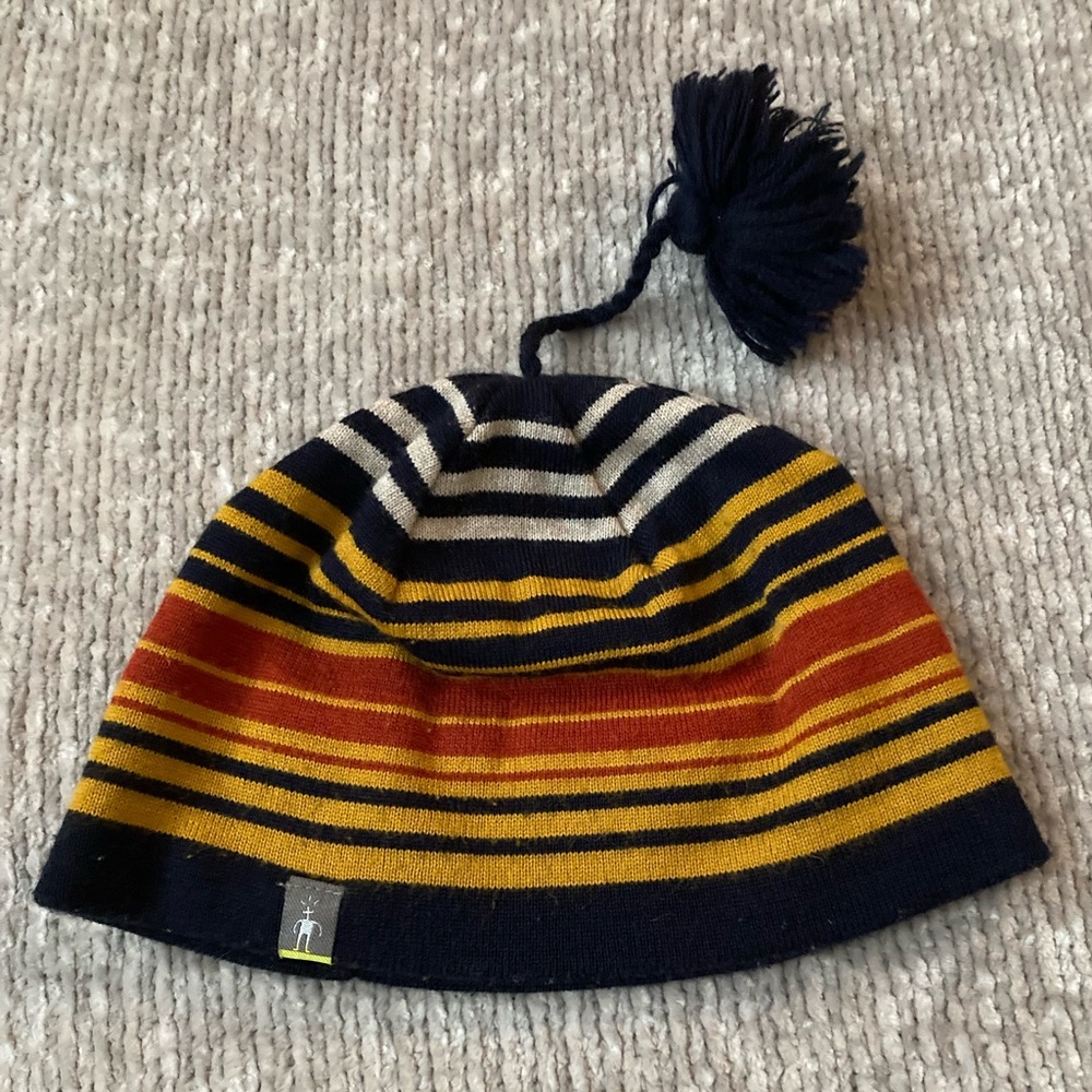 Smartwool Merino Wool Striped Beanie Hat Boys Youth Winter Activewear Classic
